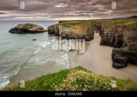 Nature Paysage Las Catedrales Beach Ribadeo Lugo Galice Espagne Banque D'Images