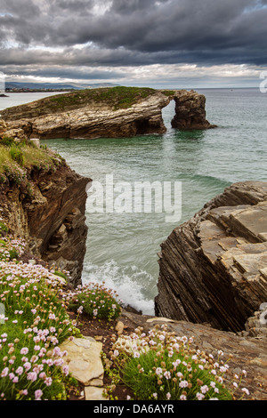Nature Paysage Las Catedrales Beach Ribadeo Lugo Galice Espagne Banque D'Images