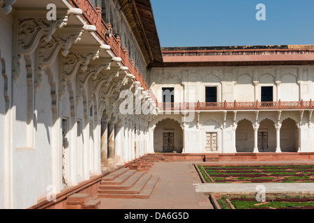 Herb garden, patio de Anguri Bagh, le Fort Rouge Banque D'Images