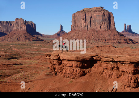 USA, United States, Amérique du Nord, l'Arizona, Kayenta, Amérique du Nord, Sud-ouest, l'Arizona, Monument Valley, cavalier, cavalier, John Ford, v Banque D'Images