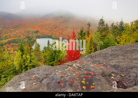 USA, United States, l'Amérique, l'État de New York, Lake Placid, Adirondacks, Heart Lake, Heart Lake, Adirondack Loj, sentiers randonnées, La Banque D'Images