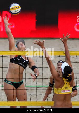 Stare Jablonki, Pologne. 5 juillet, 2013. Championnats du Monde de Volley-ball de plage, Kira Walkenhorst (GER), fot. Tomasz Jastrzebowski / Foto Olimpik/CalSport/Alamy Live News Banque D'Images