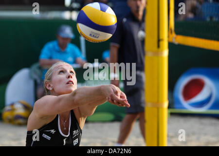 Stare Jablonki, Pologne. 5 juillet, 2013. Championnats du Monde de Volley-ball de plage, Karla Borger (GER), fot. Tomasz Jastrzebowski / Foto Olimpik/CalSport/Alamy Live News Banque D'Images