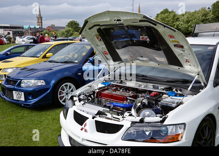 Mitsubishi Evo modification custom performance car show le comté de Down en Irlande du Nord uk Banque D'Images