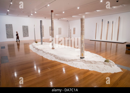 L'art autochtone au Musée d'Art Moderne ou de GoMA le Southbank à Brisbane Queensland Australie Banque D'Images