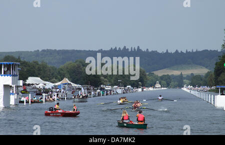 Henley, UK. 06 juillet 2013. Les rameurs au Henley Royal Regatta Tamise Oxfordshire. Banque D'Images