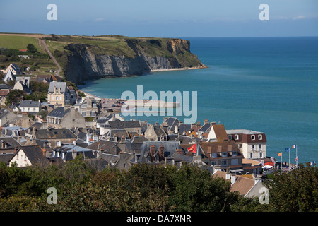 Aperçu de la ville de Arromanches-les-Bains en Normandie Banque D'Images