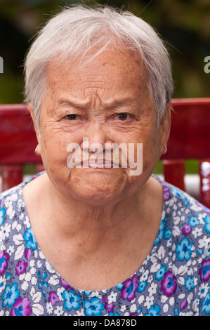 Le vieillissement - vieux Chinois woman portrait Banque D'Images