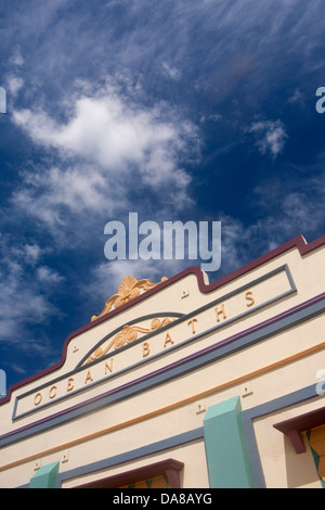 Bains de Mer façade Art déco Newcastle Nouvelle Galles du Sud (NSW) Australie Banque D'Images