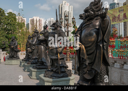 Le Temple de Wong Tai Sin, Kowloon, Hong Kong Banque D'Images