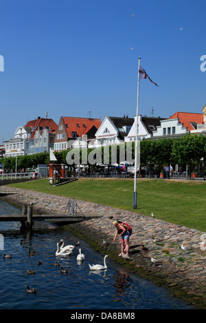 Maisons à Augustenstraße 30, Lübeck Travemünde, Schleswig-Holstein, côte de la mer Baltique, l'Allemagne, de l'Europe Banque D'Images