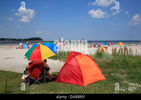 Plage Priwall, Travemünde, Schleswig-Holstein, côte de la mer Baltique, l'Allemagne, de l'Europe Banque D'Images