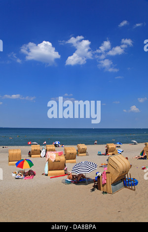 Niendorf Plage, côte de la mer Baltique, Schleswig-Holstein, Allemagne, Europe Banque D'Images