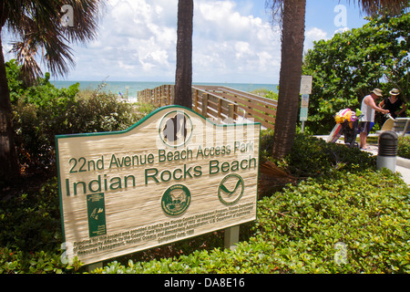 Saint Saint-Pétersbourg Floride, Indian Rocks Beach, 22nd Avenue Beach Access Park, panneau, logo, visiteurs voyage visite touristique site touristique Landma Banque D'Images