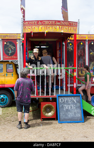 Musée du cirque d'insectes au festival de Glastonbury, Somerset, Angleterre, Royaume-Uni. Banque D'Images