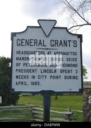 Général Grant Siège social de Appomattox Manor pendant 1864-65 siège de Petersburg et Richmond Le président Lincoln a passé 3 semaines à City Point en avril, 1865. 1961 Banque D'Images