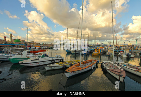 Israël, dans l'ouest de la Galilée, le port d'Acre Banque D'Images