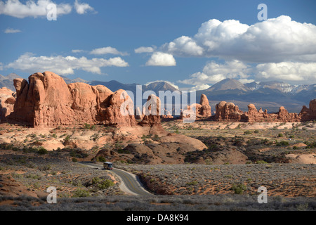 USA, United States, Amérique du Nord, l'Utah, Moab, Amérique du Nord, les quatre coins, Colorado, Plateau, Arches, Parc National, La Sal, randonnée Banque D'Images