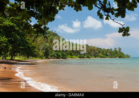 Matières plage isolée à Rabbit Island au large de Kep - Kep Province, Cambodge Banque D'Images