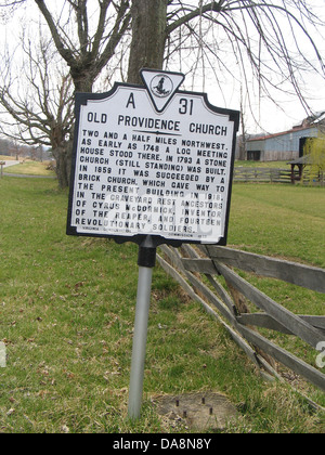 Vieille église PROVIDENCE deux miles et demi au nord-ouest, dès 1748 un journal meeting house était là. En 1793, une église de pierre Banque D'Images