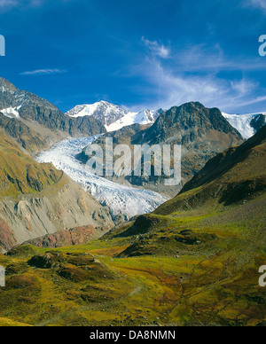 L'Autriche, Europe, Tyrol, hautes terres, Kaunertal, Gepatsch, distante, lointaine, glacier, glacier Gepatschferner, langue, Fluchtkogel, oe Banque D'Images