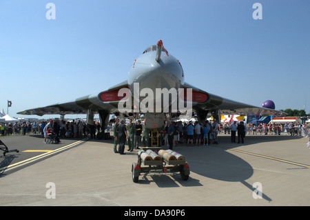 Ici, c'est le puissant bombardier Vulcan xh558 statique Banque D'Images