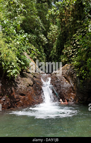 Trou de natation, Rainmaker Conservation Project, Costa Rica Banque D'Images