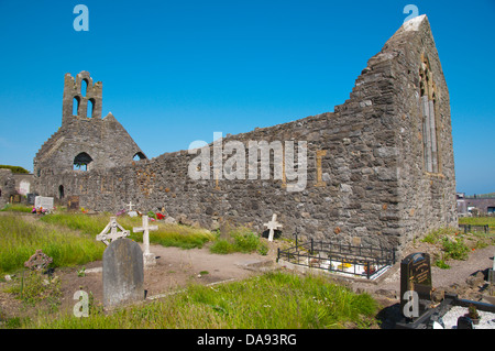 L'église St Mary l'abbaye de Howth et cimetière de la péninsule de Howth, près de Dublin Irlande Europe Banque D'Images