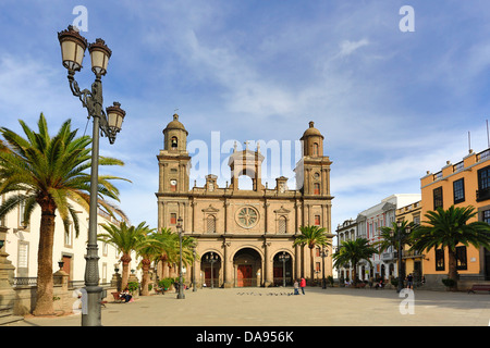 L'Espagne, l'Europe, Canaries, Gran Canaria, Las Palmas, Santa Ana, la cathédrale, l'architecture, Vegueta, ville, district, célèbre, hi Banque D'Images