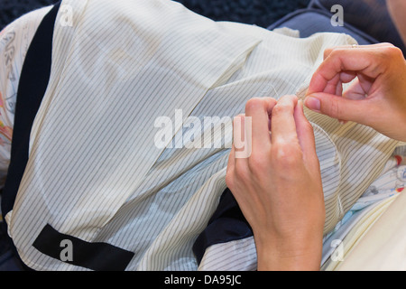 Couture femme doublure de veste. Banque D'Images