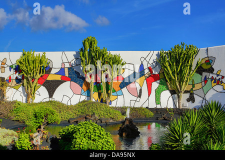 L'Espagne, l'Europe, Canaries, Fondation, Lanzarote, architecture, art, artiste, Cesar Manrique, coloré, exotique, célèbre, Gard Banque D'Images