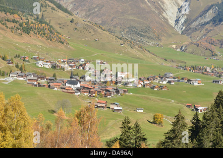 La station de ski Sedrun du Rhin supérieur dans le canton de Grisons Suisse Banque D'Images