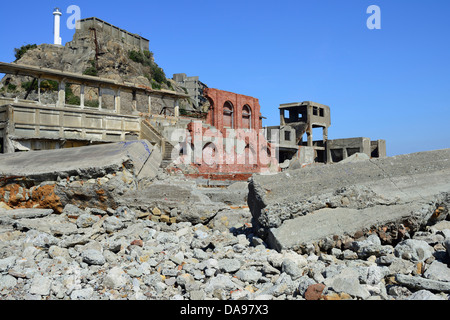 L'Unesco, Abandonné, site archéologique, l'archéologie, l'archéologie, l'architecture, de l'Asie, Battleship Island, l'extraction du charbon, le jour, l'Daytim Banque D'Images