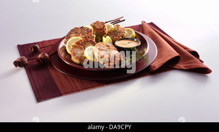 Galettes de saumon Banque D'Images