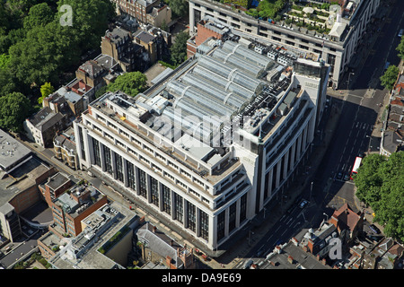 Vue aérienne de Barker's Building de Kensington High Street, Londres Banque D'Images