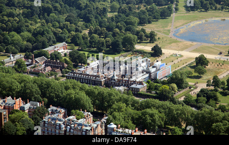 Vue aérienne de Kensington Palace à Hyde Park, Londres W8 Banque D'Images