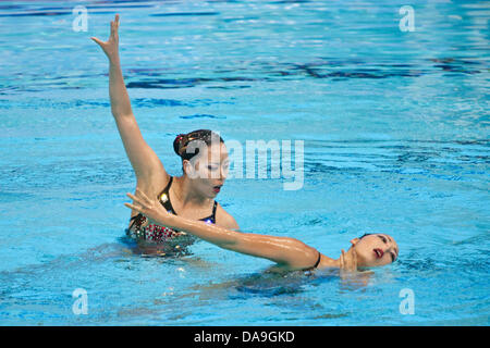 Kazan, Russie, le 8 juillet 2013. La natation synchronisée. L'équipe russe a remporté la médaille d'Shlykoff Crédit : Andrew/Alamy Live News Banque D'Images