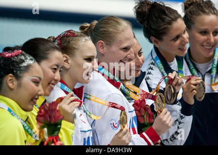 Kazan, Russie, le 8 juillet 2013. La natation synchronisée. L'équipe russe a remporté la médaille d'Shlykoff Crédit : Andrew/Alamy Live News Banque D'Images