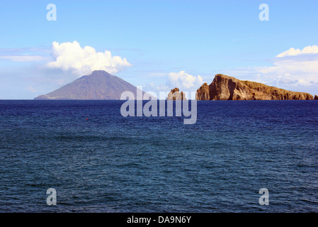 L'Italie, l'Europe, Lipari, iles eoliennes, îles, îles britanniques, Stromboli, volcan, volcanisme, Banque D'Images