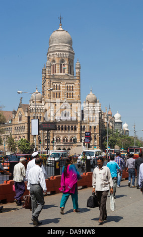 L'Inde, l'Inde, Asie, Maharashtra, Mumbai, Bombay, Ville, Dadabhai Naoroji, route, Corporation municipale, Bâtiment, Chatrapati Banque D'Images