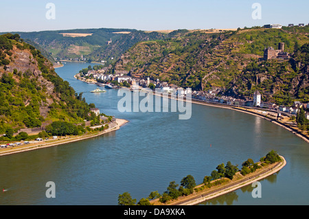 Allemagne, Europe, Sendenhorst, Lorelei, rock, vallée du Rhin, Rheinland-pfalz, Rhin, Banque D'Images