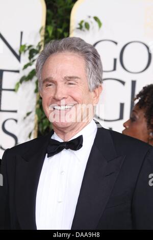 L'acteur américain Warren Beatty arrive à la 68e Golden Globe Awards présenté par la Hollywood Foreign Press Association à l'hôtel Beverly Hilton à Beverly Hills, Los Angeles, USA, 16 janvier 2011. Photo : Louis Garcia Banque D'Images