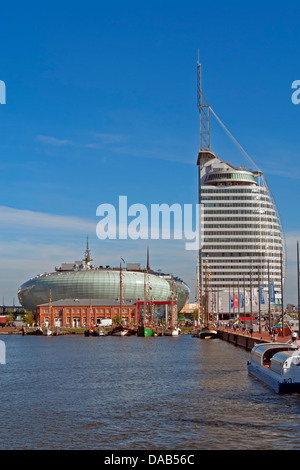 L'Europe, l'Allemagne, Brême, Bremerhaven, Lohmannstrasse, New Harbour, port, centre de conférence, l'Atlantic Hotel Sail city, les HO Banque D'Images