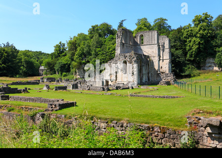 Les ruines de l'abbaye monastère cistercien de Roche le sentier public, Maltby près de Rotherham, South Yorkshire, Angleterre, Royaume-Uni. Banque D'Images