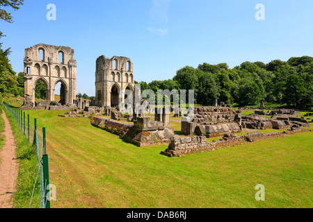 Les ruines de l'abbaye monastère cistercien de Roche le sentier public, Maltby près de Rotherham, South Yorkshire, Angleterre, Royaume-Uni. Banque D'Images