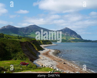 Aberafon site camp près de Caernarfon au bord de la mer, dans le Nord du Pays de Galles UK Banque D'Images