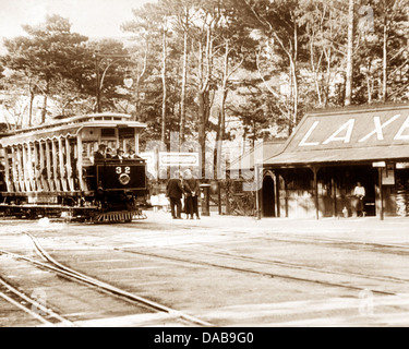 La station de Laxey Ile de Man au début des années 1900 Banque D'Images