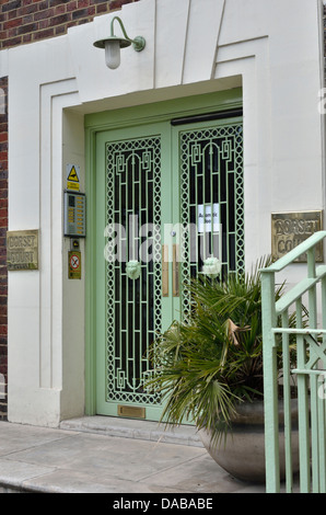Entrée de cour Dorset Villa de luxe dans Dorset Street, Marylebone, W1 London, UK. Banque D'Images