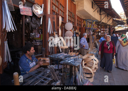 Bakircilar Carsisi, marché historique de la région de l'Anatolie du Sud-Est, Gaziantep, Turquie Banque D'Images