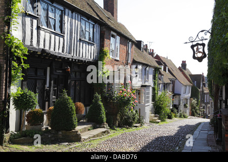 Mermaid Street, Rye, East Sussex, Angleterre, RU, FR Banque D'Images